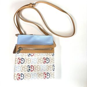 Gianni Bernini Crossbody Handbag - Small Adjustable Multiple Pockets Patterned